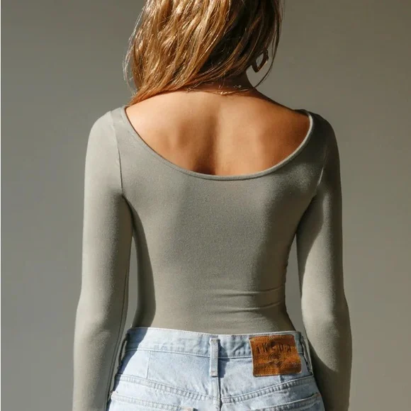 Joah Brown BOATNECK LONG SLEEVE Sage S/M - Picture 3 of 9